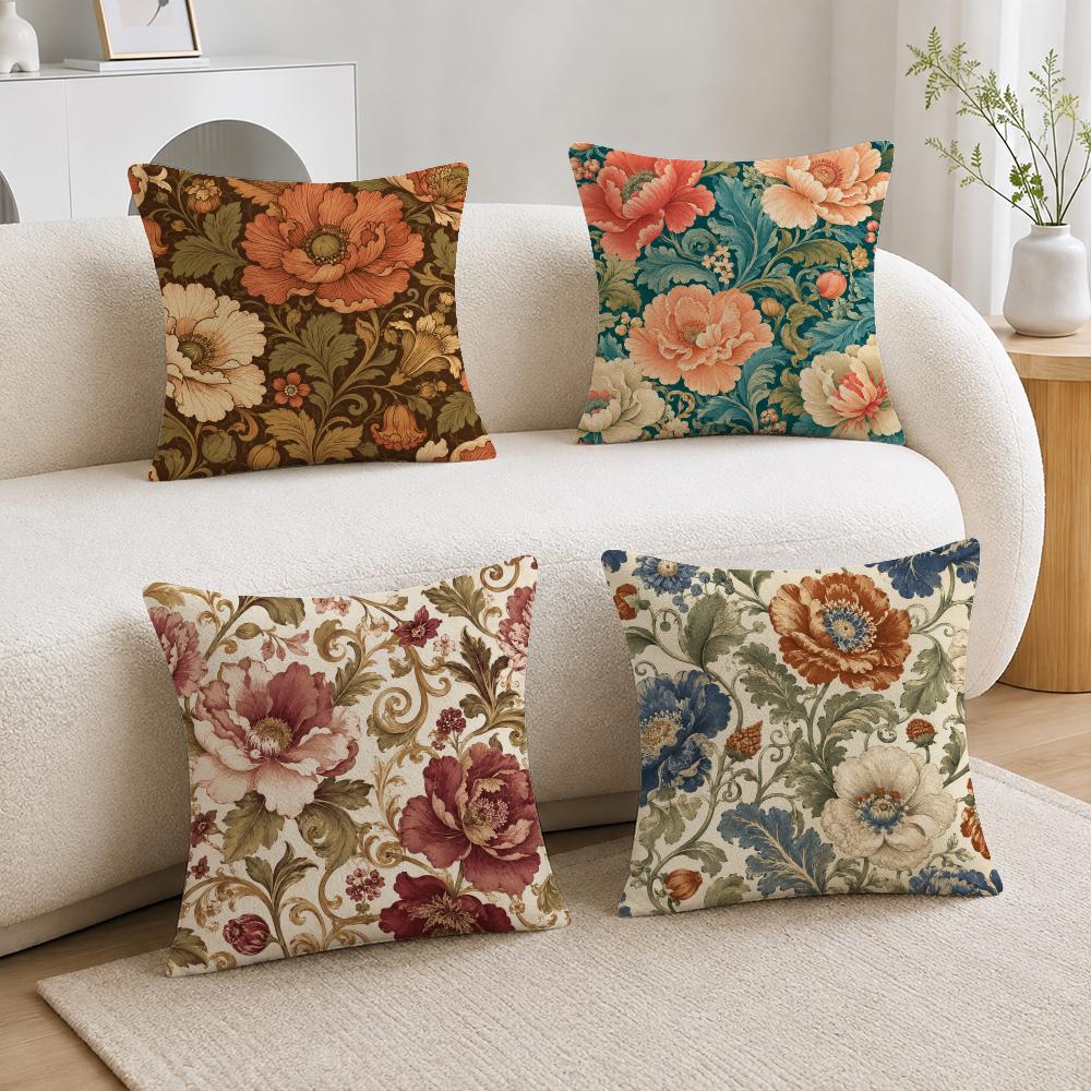 Vintage Floral Pattern Soft Case - Fodera per Cuscino con Motivo Floreale