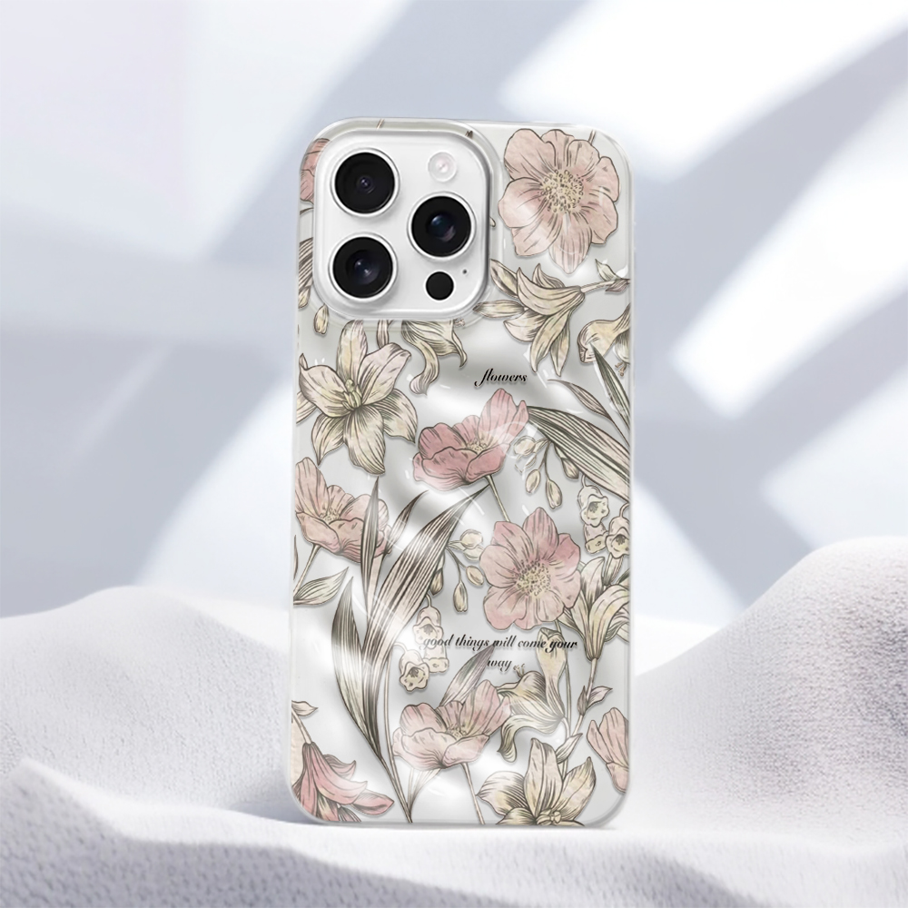 Vintage Floral Pattern Soft Case - Custodia per telefono in TPU morbido